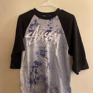 Stussy Black and blue Tie Dye Shirt